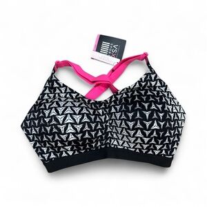 Victoria's Secret Black and Silver Bra with Pink Accents
